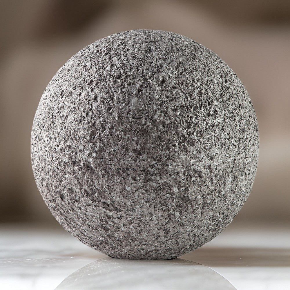 Zean 8 Inch Tabletop Sculpture Set of 3 Sphere Gray Faux Cement Look By Casagear Home BM318601