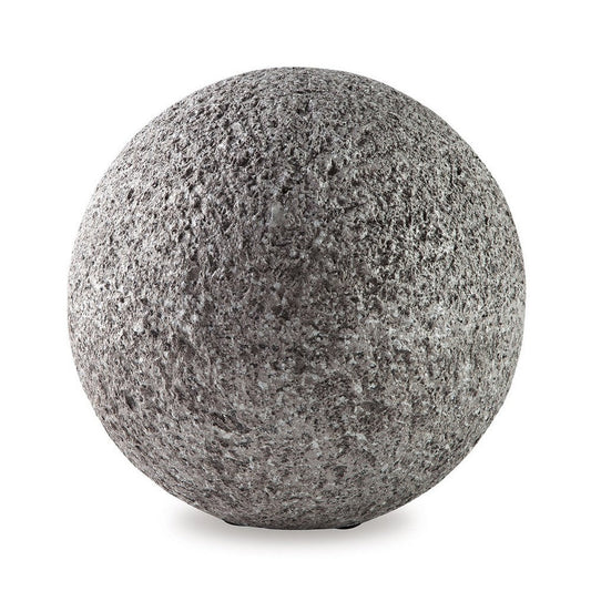 Zean 8 Inch Tabletop Sculpture Set of 3, Sphere, Gray Faux Cement Look By Casagear Home