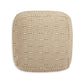 Sena 22 Inch Ottoman Pouf Handwoven Pattern Cotton Cover Beige White By Casagear Home BM318613