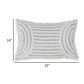 Aris 14 x 22 Lumbar Throw Pillow Set of 4 Geometric Design White Tan By Casagear Home BM318616