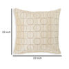 Kyla 22 Inch Accent Pillow Set of 4 Embroidered Geometric Pattern Cream By Casagear Home BM318622