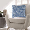 Coel 18 Inch Accent Pillow Set of 4, Indoor Outdoor Woven Geometric, Blue By Casagear Home