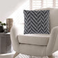 Loey Accent Pillow Set of 4, Indoor Outdoor Chevron, Black Gray Polyester By Casagear Home