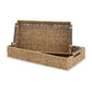 Lima Decorative Nesting Tray Set of 2 Cutout Handles Brown Seagrass Woven By Casagear Home BM318628