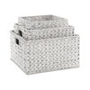 Lia Nesting Basket Set of 3 Water Hyacinth Woven Farmhouse White By Casagear Home BM318631