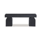 Accent Bench 50 Inch Oversized Sandblasted Effect Black Solid Wood By Casagear Home BM318655