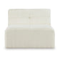 Accent Chair Cushioned Tufted Seat and Back White Polyester Faux Fur By Casagear Home BM318661