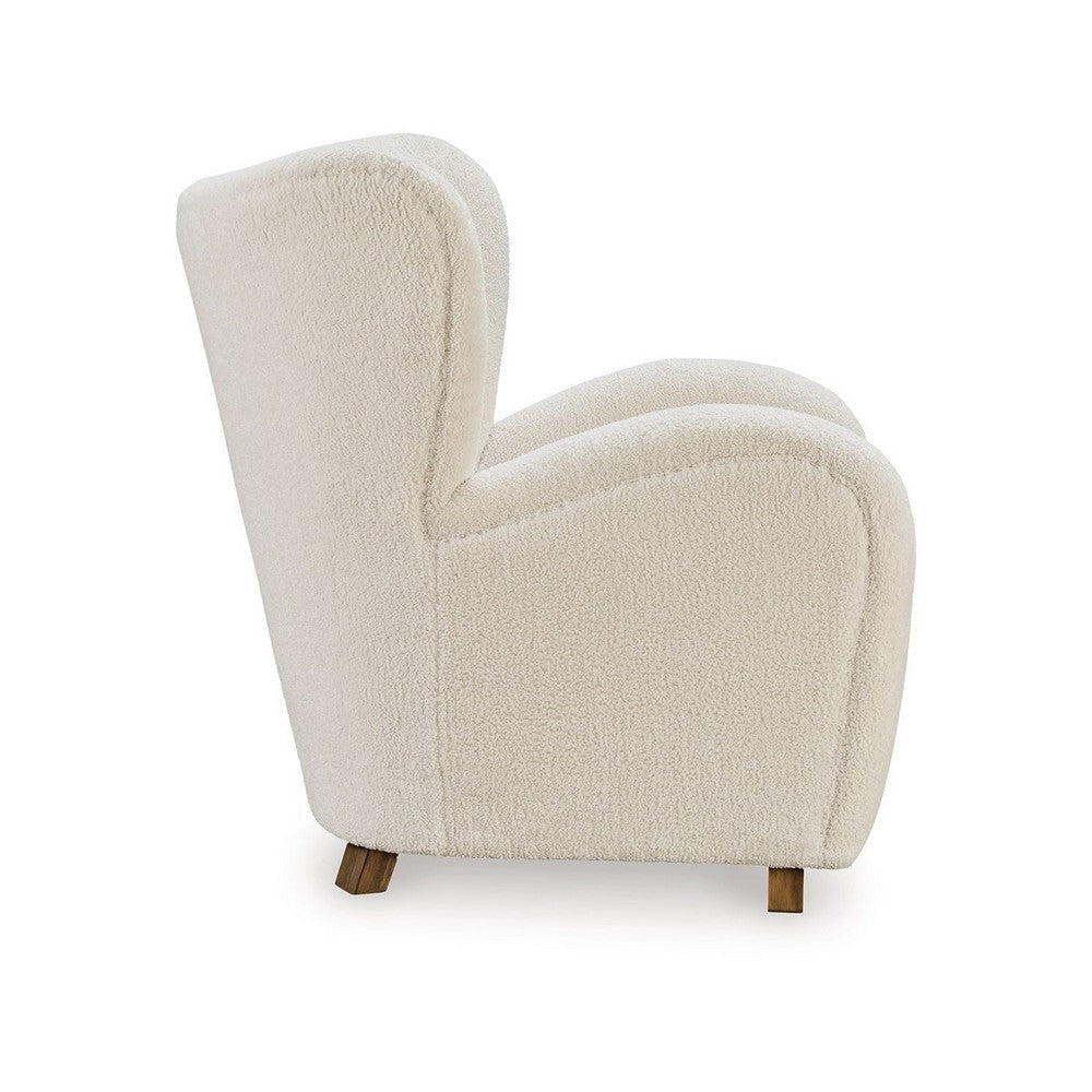 Lao Accent Chair Wingback Design Cushioned Tufted Back Beige Brown By Casagear Home BM318668