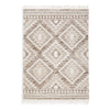 Doel 8 x 11 Large Area Rug, Diamond Abstract Design, Braided Tassel, Beige By Casagear Home