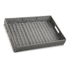 Neya 14 Inch Decorative Serving Tray, Woven Gray Faux Rattan By Casagear Home