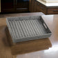 Neya 14 Inch Decorative Serving Tray Woven Gray Faux Rattan By Casagear Home BM318695