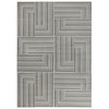 Dary 5 x 7 Medium Area Rug, Maze Style Geometric Pattern, Taupe and Gray By Casagear Home