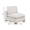 Lahe Modular Armless Sofa Chair Brown Tapered Legs Soft Ivory White By Casagear Home BM318709