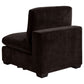 Lahe Modular Armless Sofa Chair Modern Tapered Legs Soft Brown Fabric By Casagear Home BM318710