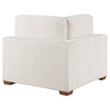 Lahe Modular Corner Sofa Chair Brown Tapered Legs Ivory White Fabric By Casagear Home BM318711