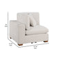 Lahe Modular Corner Sofa Chair Brown Tapered Legs Ivory White Fabric By Casagear Home BM318711