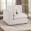 Lahe Modular Corner Sofa Chair Brown Tapered Legs Ivory White Fabric By Casagear Home BM318711