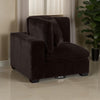 Lahe Modular Corner Sofa Chair Modern Tapered Legs Soft Brown Fabric By Casagear Home BM318712