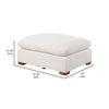 Lahe 41 Inch Modular Ottoman Brown Tapered Legs Seat Ivory White Fabric By Casagear Home BM318713