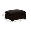 Lahe 41 Inch Modular Ottoman Tapered Legs Cushioned Soft Brown Fabric By Casagear Home BM318714