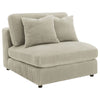 Lain Modular Armless Sofa Chair with 2 Accent Pillows, Beige Corduroy By Casagear Home