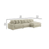 Lain 3pc Sectional Sofa with Reversible Chaise 8 PIllows Beige Corduroy By Casagear Home BM318717