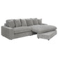 Lain Sectional Sofa with Reversible Chaise 6 Throw Pillows Gray Corduroy By Casagear Home BM318719