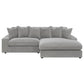 Lain Sectional Sofa with Reversible Chaise 6 Throw Pillows Gray Corduroy By Casagear Home BM318719