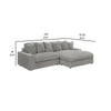 Lain Sectional Sofa with Reversible Chaise 6 Throw Pillows Gray Corduroy By Casagear Home BM318719