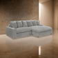 Lain Sectional Sofa with Reversible Chaise 6 Throw Pillows Gray Corduroy By Casagear Home BM318719