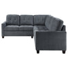 Seh 4 Piece Modular Sectional Sofa L Shaped Tufted Back Dark Gray Fabric By Casagear Home BM318723