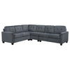 Seh 4 Piece Modular Sectional Sofa, L Shaped, Tufted Back, Dark Gray Fabric By Casagear Home