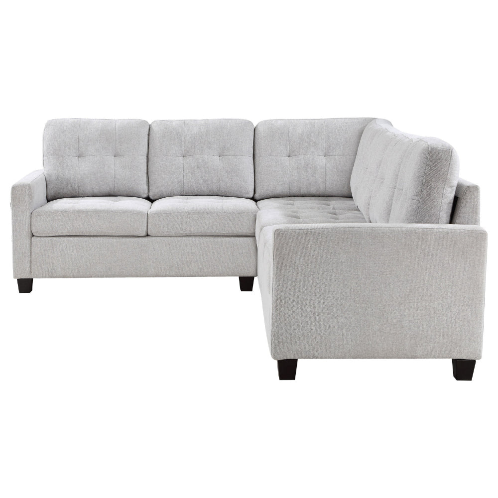 Seh 4 Piece Modular Sectional Sofa L Shaped Tufted Back Light Gray By Casagear Home BM318724