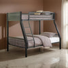 Kop L Shaped Twin Over Full Metal Bunk Bed with Desk Loft Gray and Black By Casagear Home BM318728