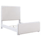 Asiy Queen Size Bed, Padded Upholstered Panel Tall Headboard, White By Casagear Home