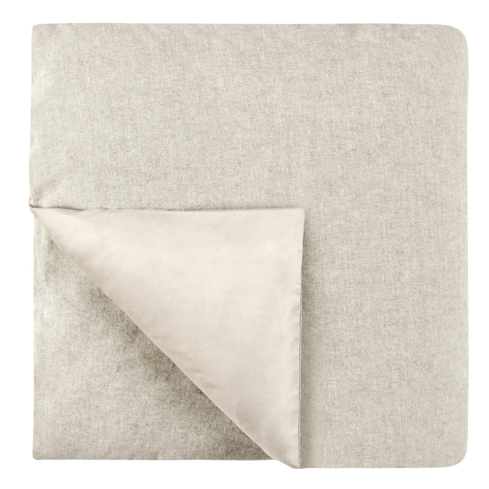 Doji Queen Size Duvet, Hand Stitched, Natural Brown Cotton, Premium Linen By Casagear Home