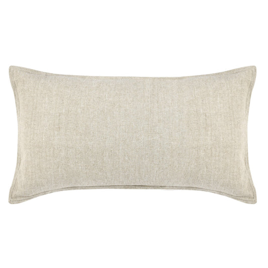 Doji 20 x 36 King Lumbar Pillow Sham, Natural Brown Cotton, Premium Linen By Casagear Home