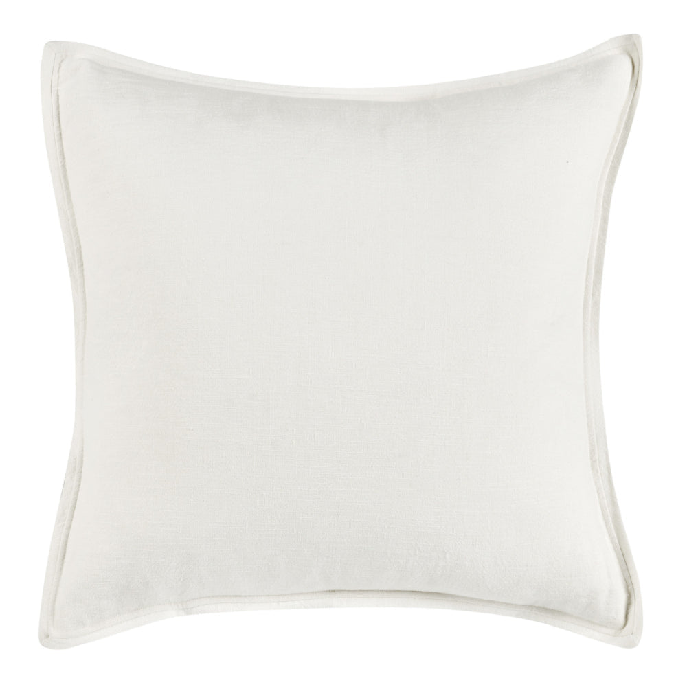 Doji 26 Inch Euro Pillow Sham, Soft White Ivory Cotton and Premium Linen By Casagear Home