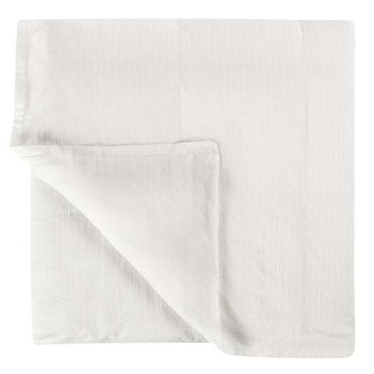 Zoni Queen Size Duvet Cover, Woven Stitch Design, Premium White Cotton By Casagear Home