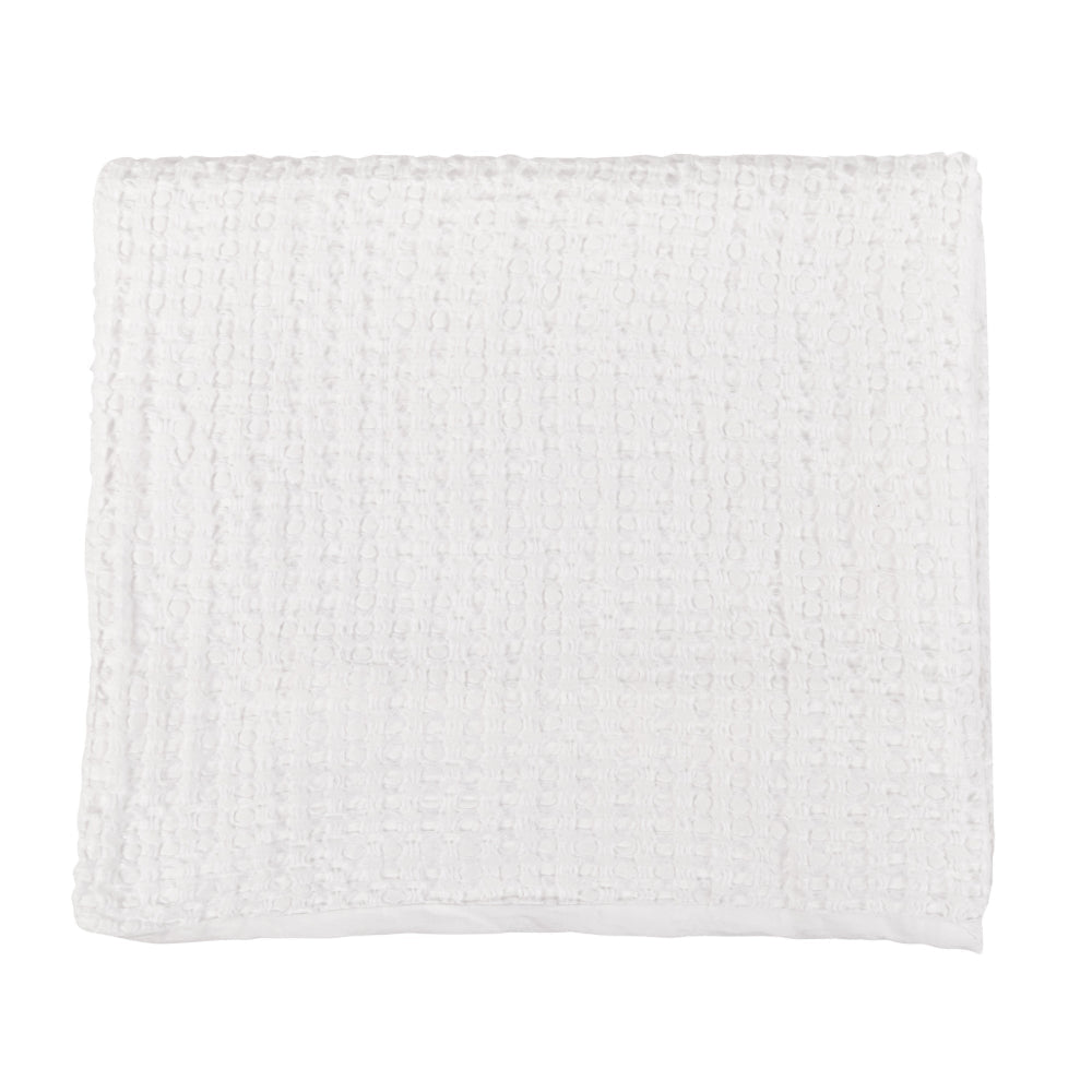 Dedi Queen Quilt, Polyester Fill, Woven, Stitched White Belgian Flax Linen By Casagear Home