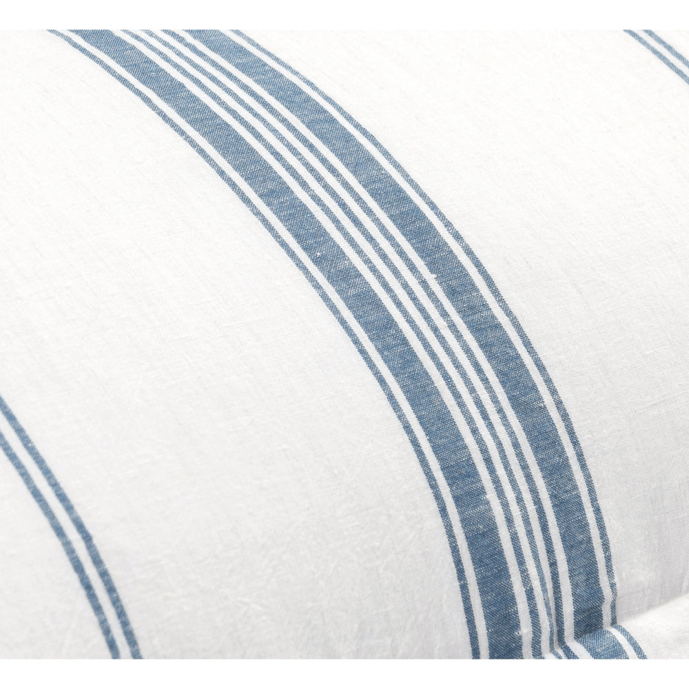 Taki 20 x 26 Standard Pillow Sham Blue and White Stripes Linen Cashmere By Casagear Home BM318812