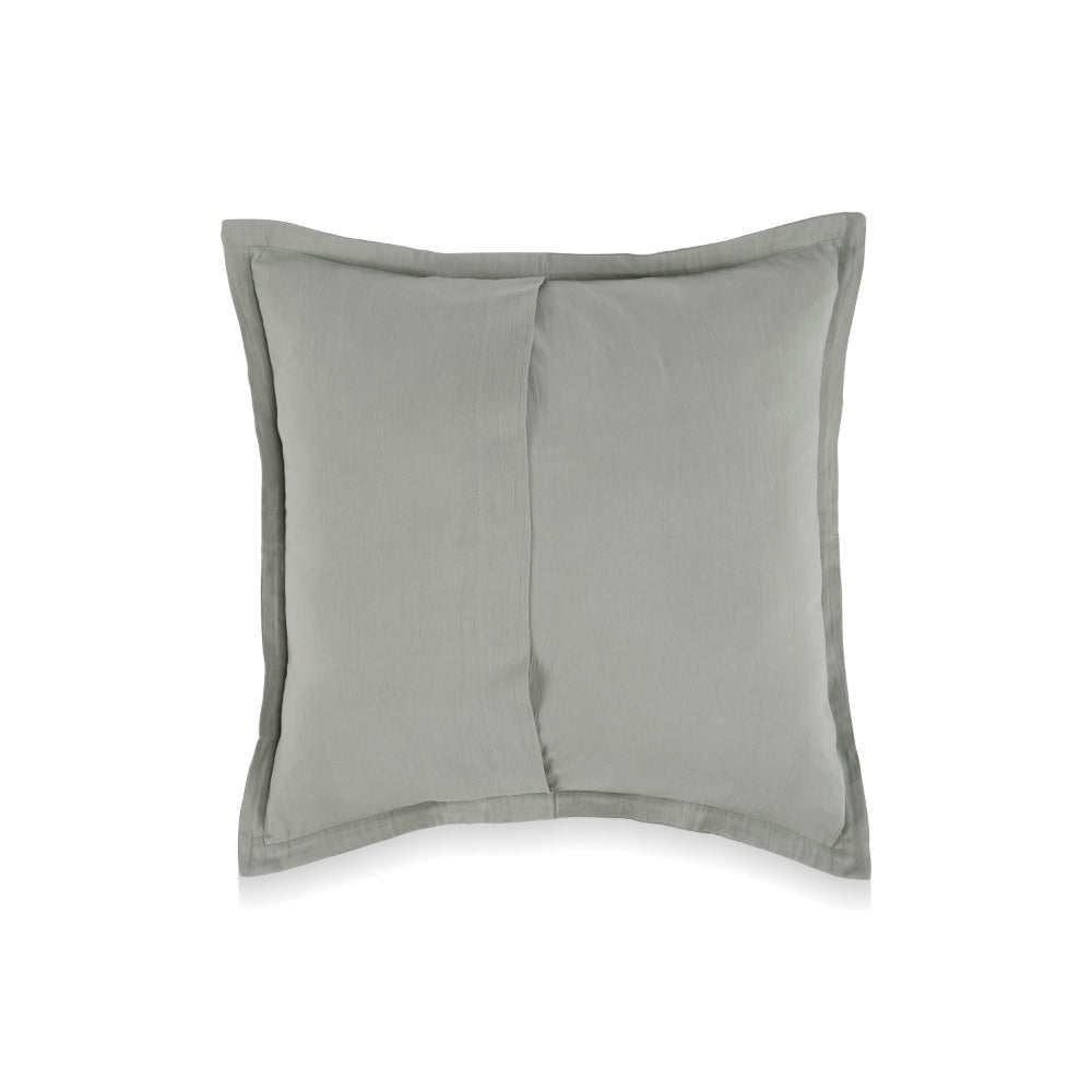 Tara 26 Inch Euro Pillow Sham Stripe Design Sage Green Belgian Flax Linen By Casagear Home BM318815