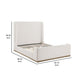 Ale King Size Platform Bed Round Wingback Headboard Ivory Upholstery By Casagear Home BM318821