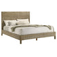 Ayla King Size Bed Rattan Woven Design Panel Headboard Gray Mahogany By Casagear Home BM318827