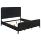 Jack King Size Bed, Fluted Panel Headboard, Round Tapered Legs, Black By Casagear Home