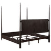 Amber King Size Poster Bed Floating Headboard with Low Footboard Brown By Casagear Home BM318844