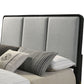 Fij Queen Size Bed 3 Block Panel Headboard Slim Legs Gray Upholstery By Casagear Home BM318850