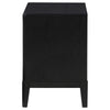 Jack Nightstand 2 Drawers Gold Metal Handles Wire Brushed Black Wood By Casagear Home BM318861