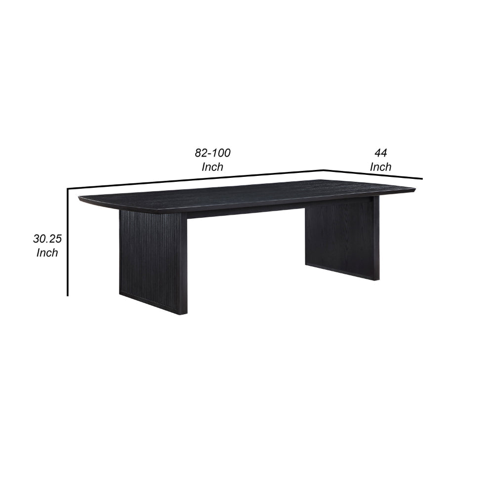 Jack 64-82 Inch Dining Table Rectangular Removable Extension Leaf Black By Casagear Home BM318864