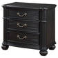 Selena Nightstand 3 Drawers Metal Handles in Antique Copper Tone Black By Casagear Home BM318867